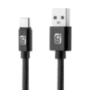 Cable USB a tipo C, 1A texturizado 1.5 m, negro