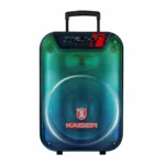 BAFLE 15" 25,000 W PMPO CON LLANTAS Y MICROFONO