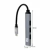 HUB USB 3.0 de 4 puertos entrada tipo C, plata