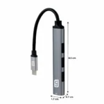 HUB USB 3.0 de 4 puertos entrada tipo C, plata