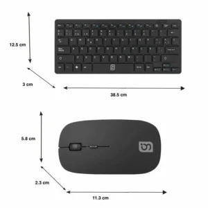 Kit inalámbrico de teclado multimedia y mouse, negro