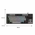 TECLADO ALÁMBRICO CON REPOSADERO DE MUÑECAS PARA PC
