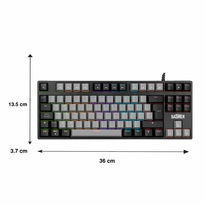Teclado alámbrico les rainbow con reposa muñecas para PC