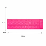 TECLADO FLEXIBLE MULTIMEDIA ALÁMBRICO, COLOR ROSA