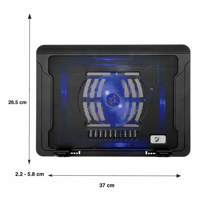 VENTILADOR METÁLICO PARA LAPTOP DE MÚLTIPLES POSICIONES- COLOR NEGRO