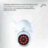 CAMARA WIFI ROBOTIZADA 360° PARA EXTERIOR/IP66/VERTICAL 90°/3MPX/MICROSD/VISIÓN NOCTURNA/AUDIO 2 /DETECCIÓN DE MOVIMIENTO/ALMACENAMIENTO EN LA NUBE