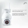 CAMARA WIFI ROBOTIZADA 360° PARA EXTERIOR/IP65/VERTICAL 96°/4MPX/MICRO SD/VISIÓN NOCTURNA/AUDIO BIDIRECCIONAL/DETECCIÓN DE MOVIMIENTO/SIRENA/ALMACENAMIENTO EN LA NUBE/APP TUYA