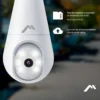 CAMARA WIFI ROBOTIZADA 360°/VERTICAL 67°/4MPX/MICRO SD/VISIÓN NOCTURNA/AUDIO BIDIRECCIONAL/DETECCIÓN DE MOVIMIENTO/SIRENA/ALMACENAMIENTO EN LA NUBE/APP TUYA