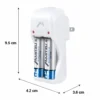 CARGADOR CON CLAVIJA DE 2 PILAS AA/AAA/1X9V/NI-MH/NI-CD/INCLUYE 2 PILAS AA 700 mAh