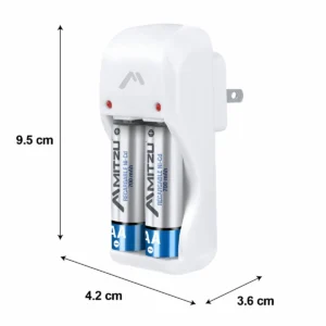 CARGADOR CON CLAVIJA DE 2 PILAS AA/AAA/1X9V/NI-MH/NI-CD/INCLUYE 2 PILAS AA 700 mAh