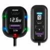 CARGADOR 3 PTOS USB 2 PTOS TIPO C LUZ LED 3.1A CARGA RAPIDA 30W NEGRO