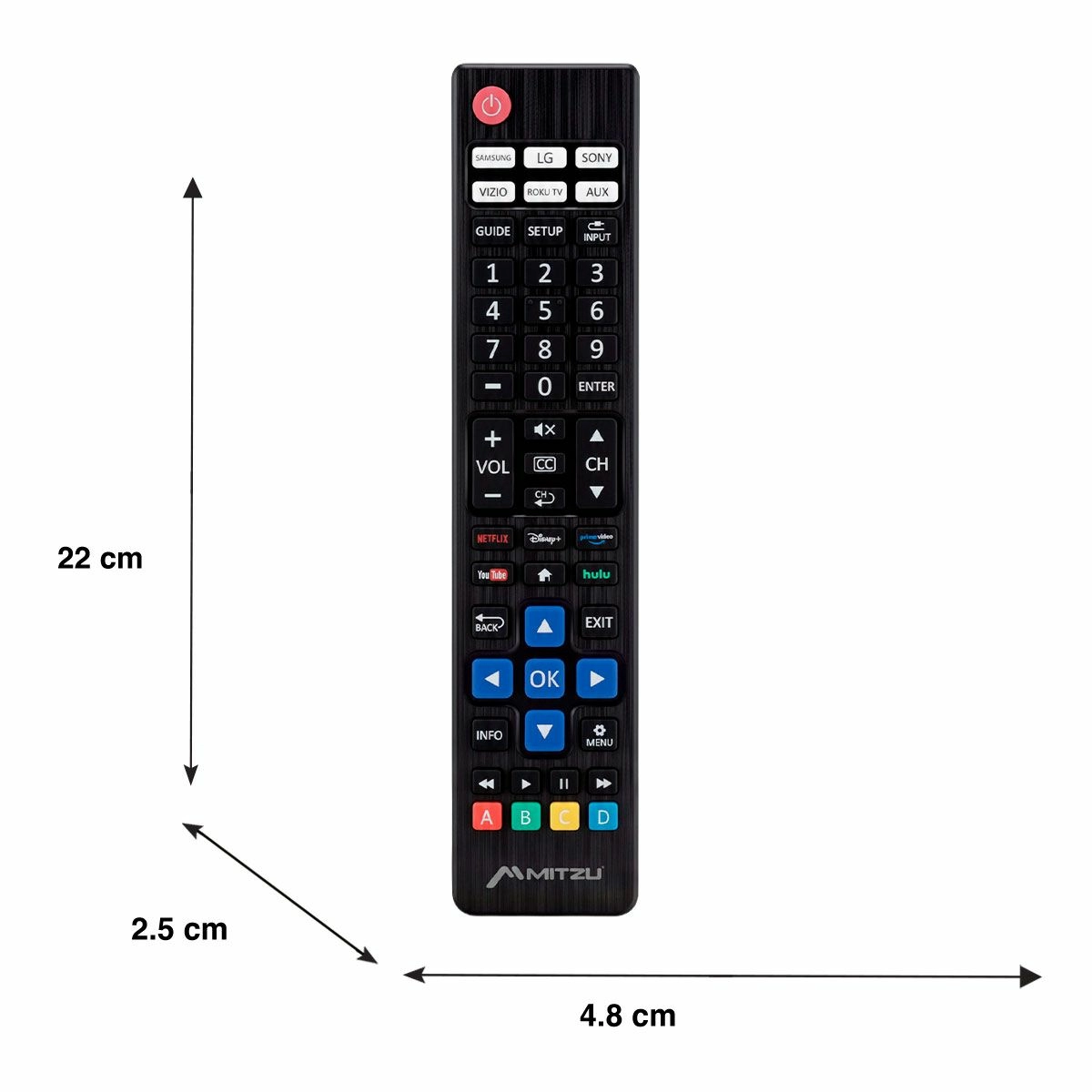 CONTROL REMOTO UNIVERSAL PARA PANTALLAS SMART SAMSUNG/SONY/LG/VIZIO/ROKU TV/BOTONES DE ACCESO DIRECTO