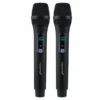 KIT DE MICROFONOS INALAMBRICOS 2 CANALES BT ALTA CALIDAD 20M DE ALCANCE NEGRO